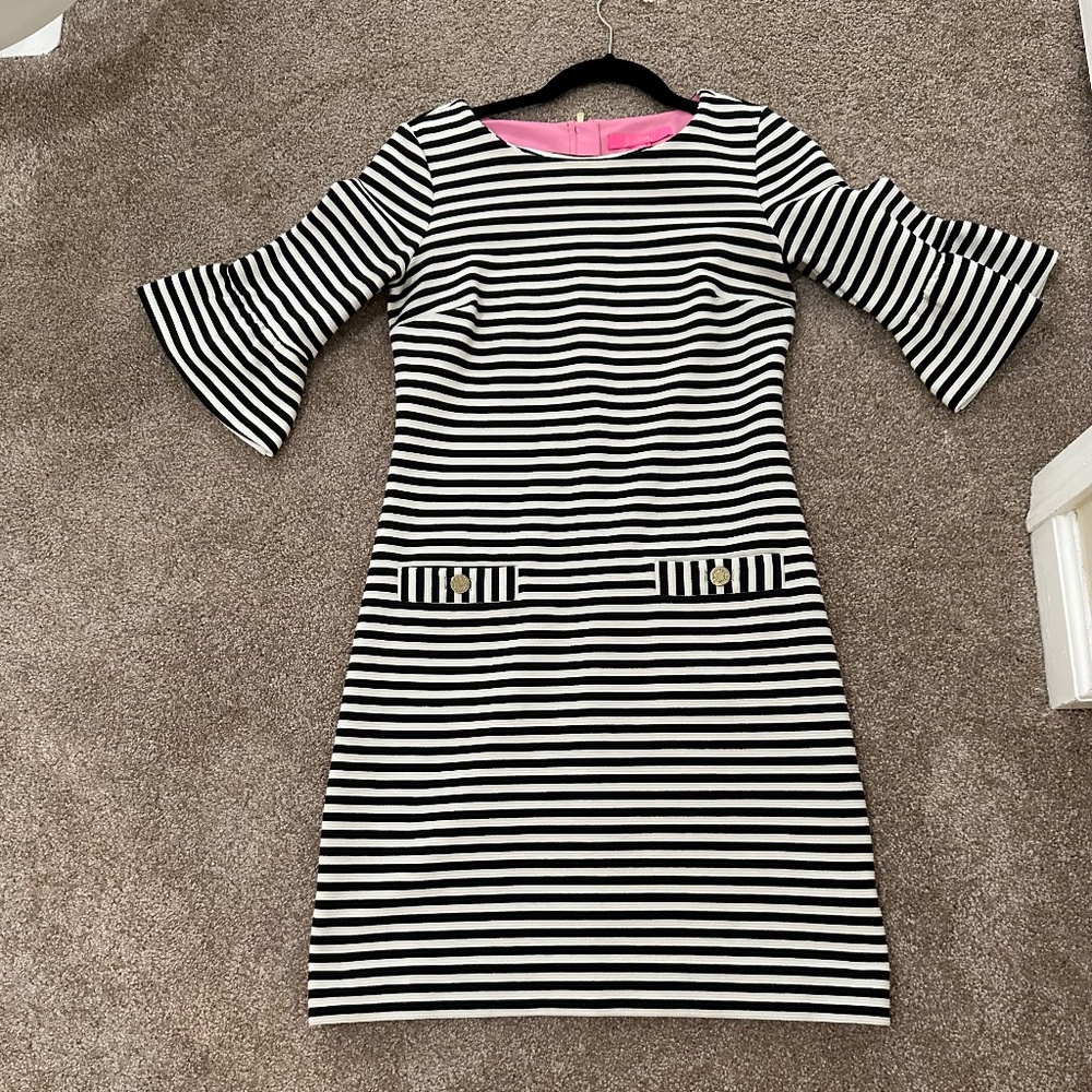 Lilly Pulitzer alden Ottoma B&W stripe dress